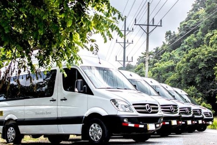 a van parked on the side of a road