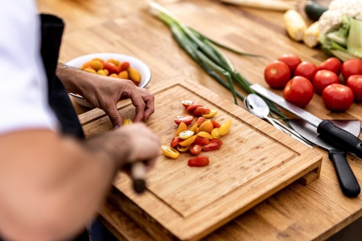 food on a wooden cutting board