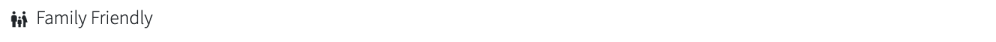 Icon of two people with text 'Family Friendly'