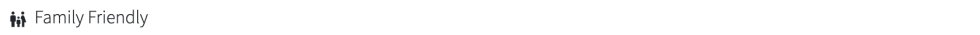 Icon of two people with text 'Family Friendly'