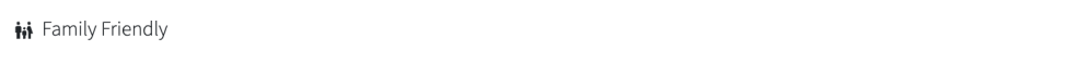 Icon of two people with text 'Family Friendly'